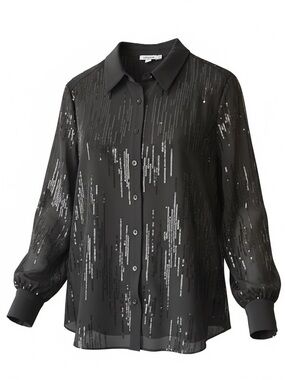 Chico’s 2.5 Black Sequined Shirt 14